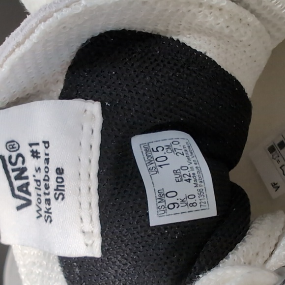 Vans White High-Top Skateboars Sneakers Men's Size 9 Women's Size 10.5 - Picture 9 of 9